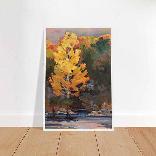 'Pine Cove' Landscape I 16x24 Art Print Wooden Framed I Artwork by American Artist Barbara Cleary