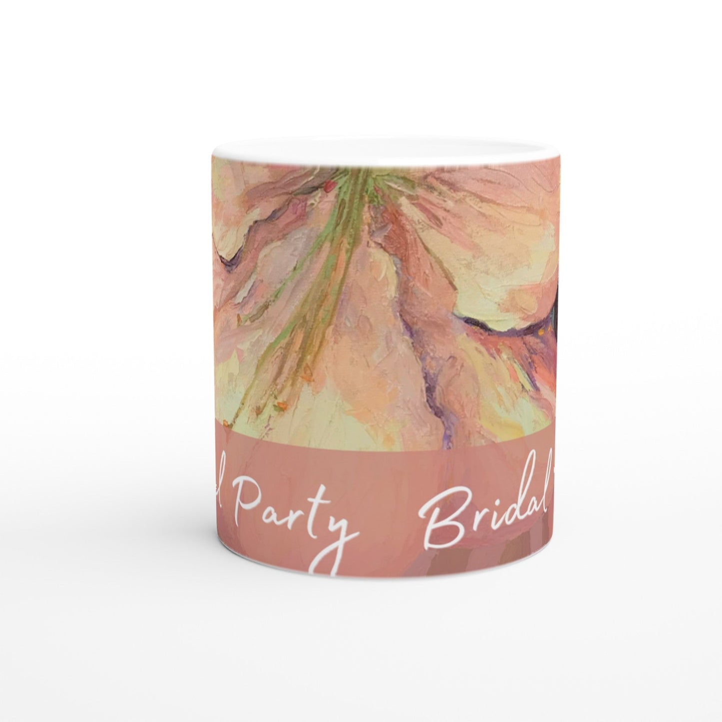 'Bridal Party' 11oz White Ceramic Mug | Bridal Collection with 'Amaryllis' Artwork by American Artist Barbara Cleary