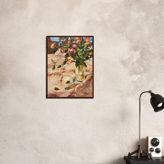 "Blossoms in Bloom" Still Life Floral | 18x24 inch Wooden Framed Art Print | Original Artwork by American Artist Barbara Cleary