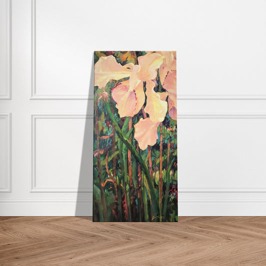 'Pink Orchid' Floral I 16x32 inch Art Print on Canvas I Original Artwork by American Artist Barbara Cleary