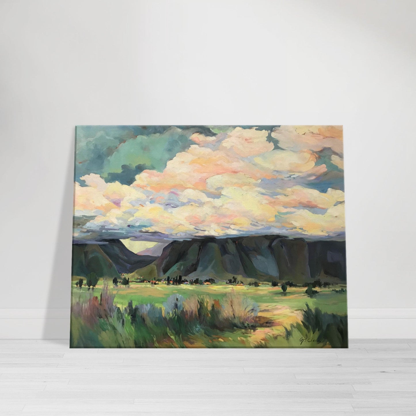 'Sky Valley Road' Southwestern Landscape I 16x20 inch Art Print on Canvas I Original Artwork by American Artist Barbara Cleary