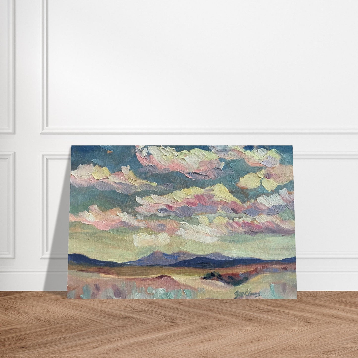 'Rio Chama' Landscape I 12x18 Museum-Quality Matte Paper Poster | Original Artwork by American Artist Barbara Cleary (Fall Collection)