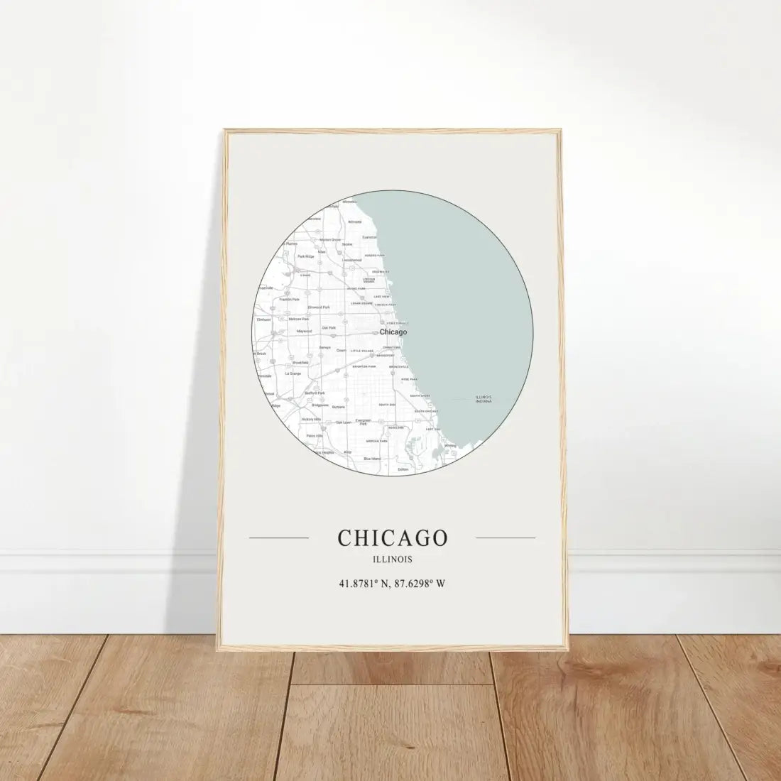 Chicago, Illinois - Minimalist Map Poster